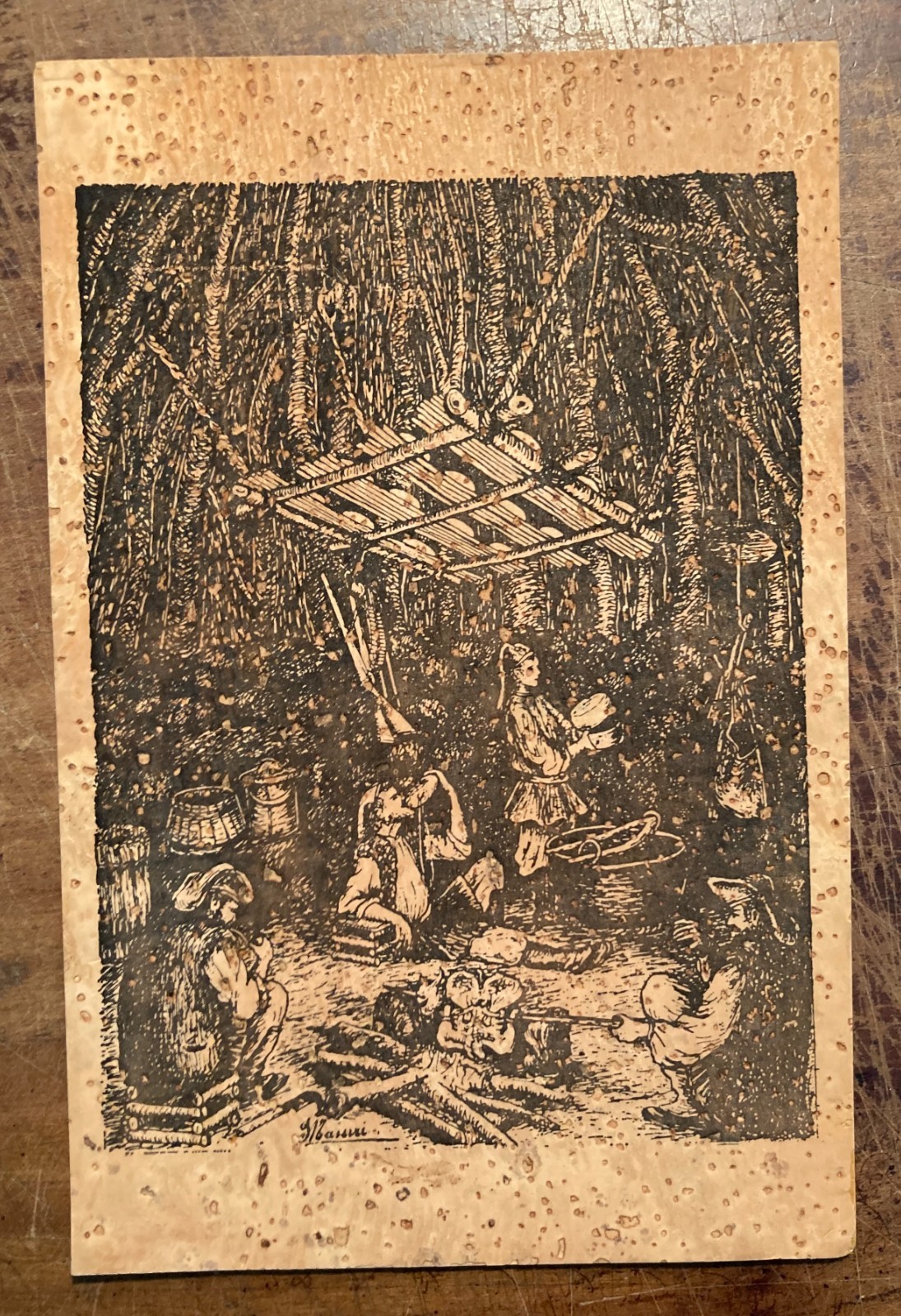 Sardegna   Arte   Folklore   Tre Cartoline In Sughero   Tamponi Persico   Calangianus
