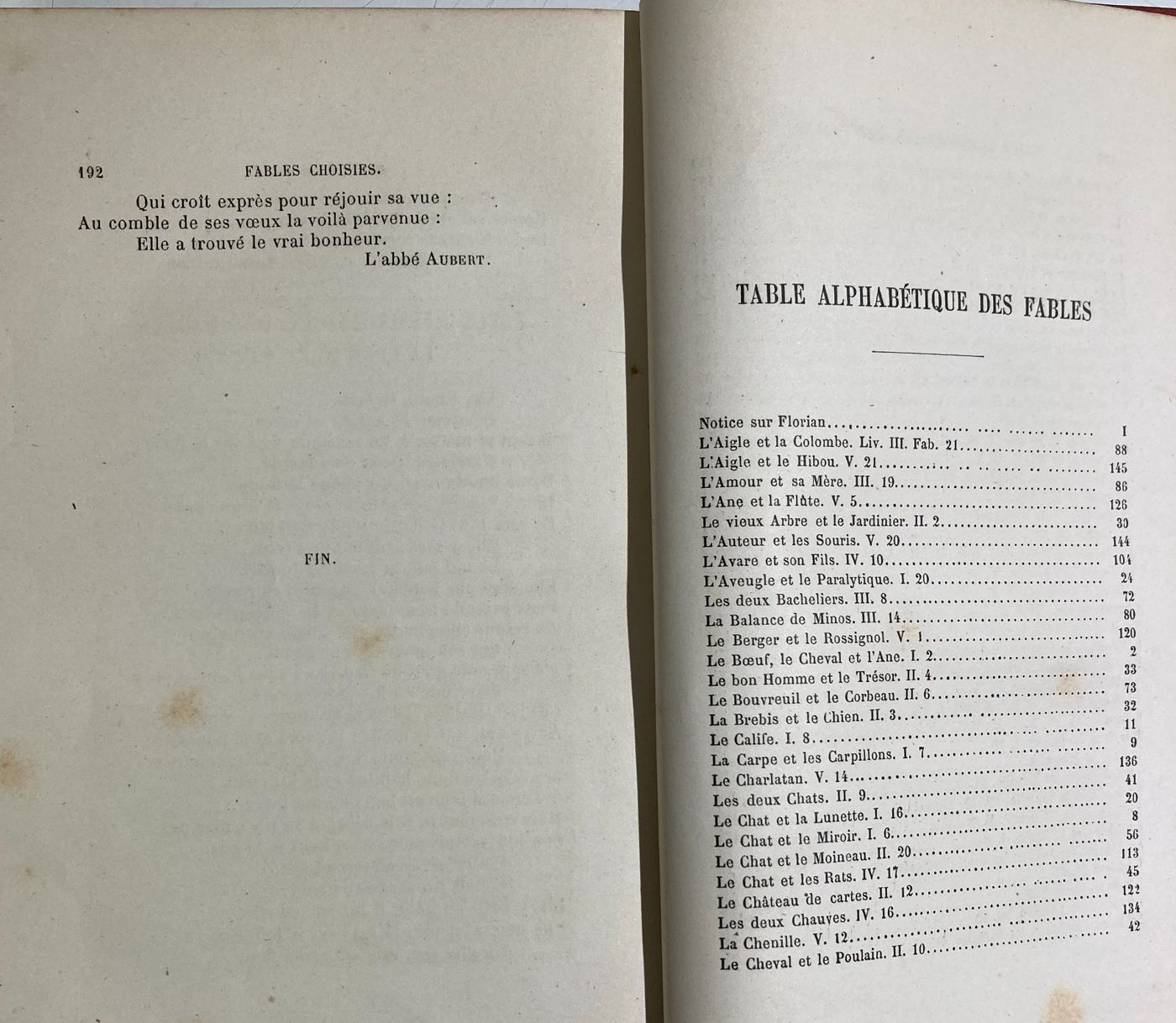 Fables De Florian Suivies d'Un Choix De Fables   Antica Edizione Illustrata