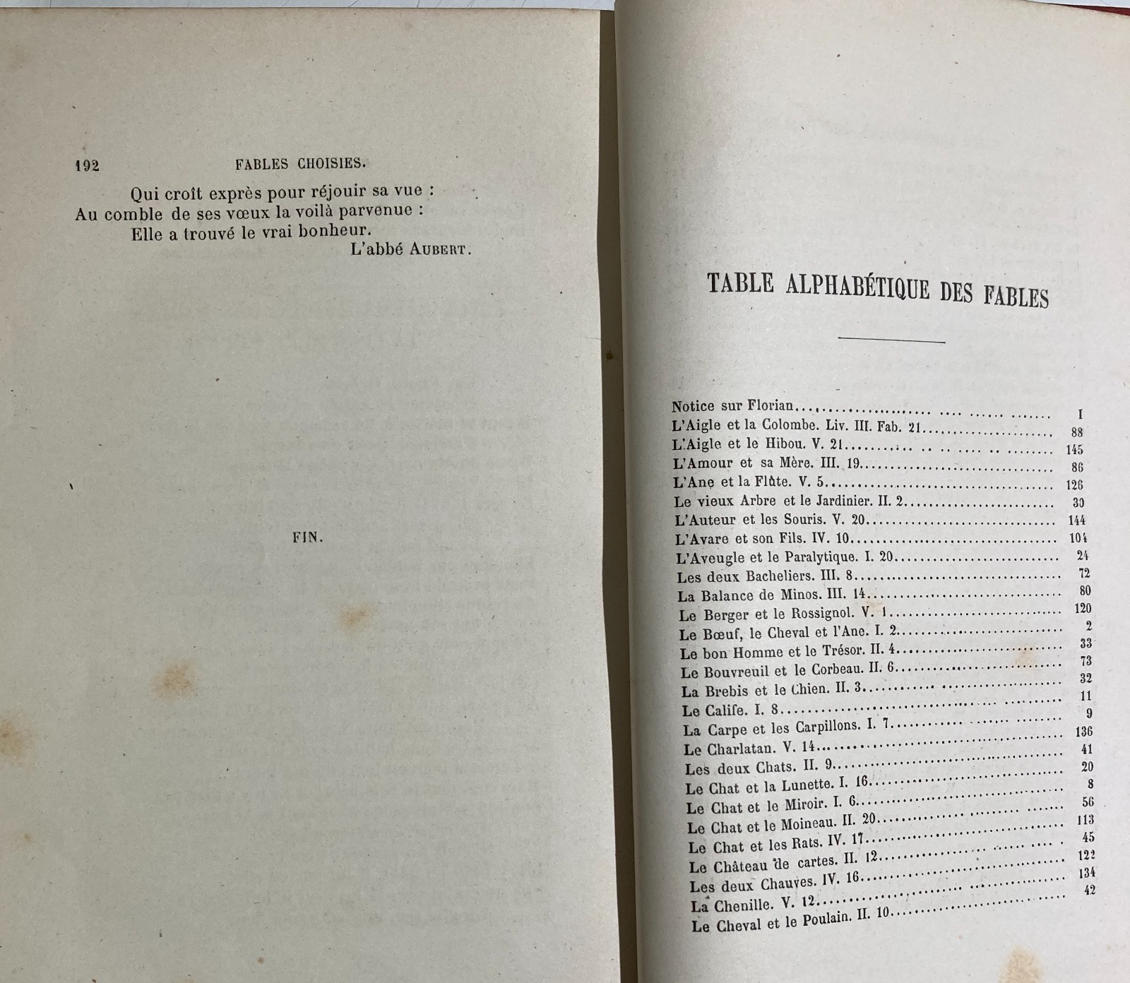 Fables De Florian Suivies d'Un Choix De Fables Antica Edizione Illustrata