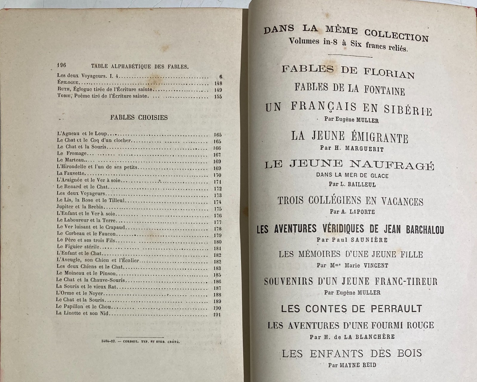 Fables De Florian Suivies d'Un Choix De Fables Antica Edizione Illustrata
