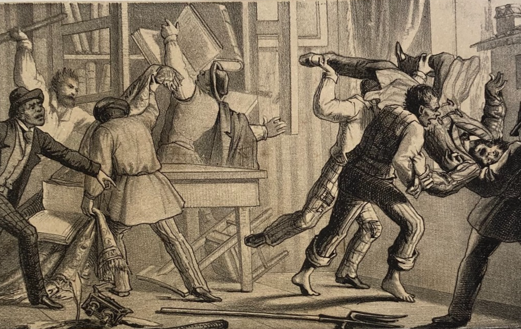 Risorgimento Italiano: Morte Di Prina. Litografia Di G. Castagnola, Ballagny, Metà XIX Secolo