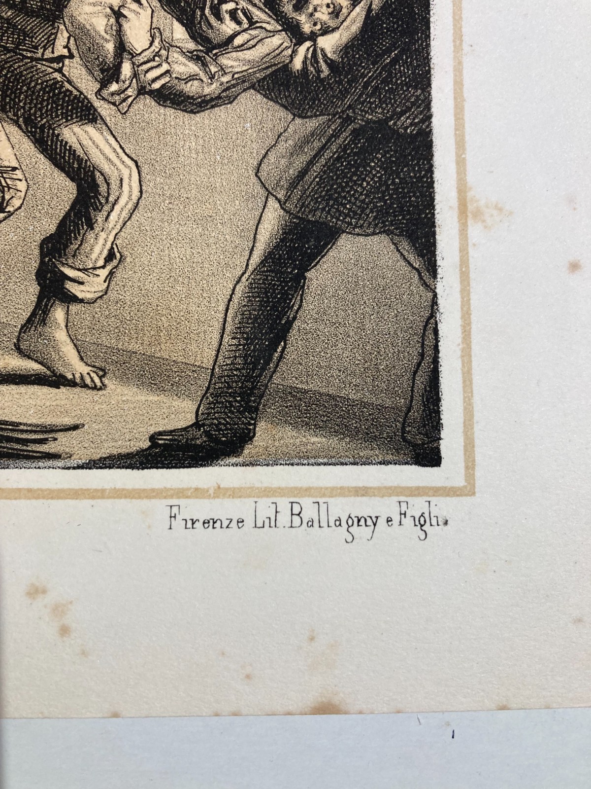 Risorgimento Italiano: Morte Di Prina. Litografia Di G. Castagnola, Ballagny, Metà XIX Secolo