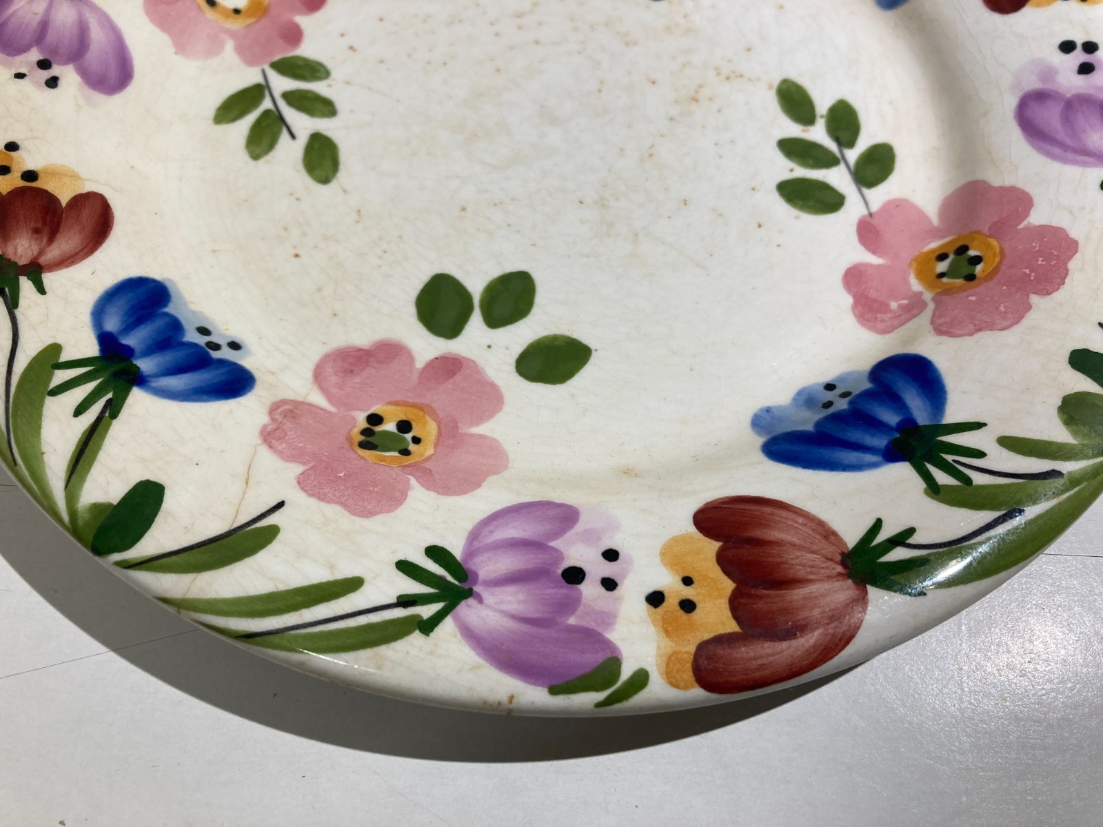 Richard Ginori Mondovì, Ceramica Floreale Con Marchio Araldico, Piatto Piano (21 Cm)