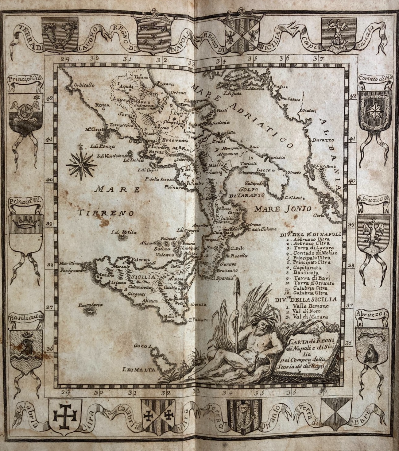 Regno Di Napoli E Sicilia. Antica Cartografia E Araldica. Abruzzo, Calabria, Puglia.