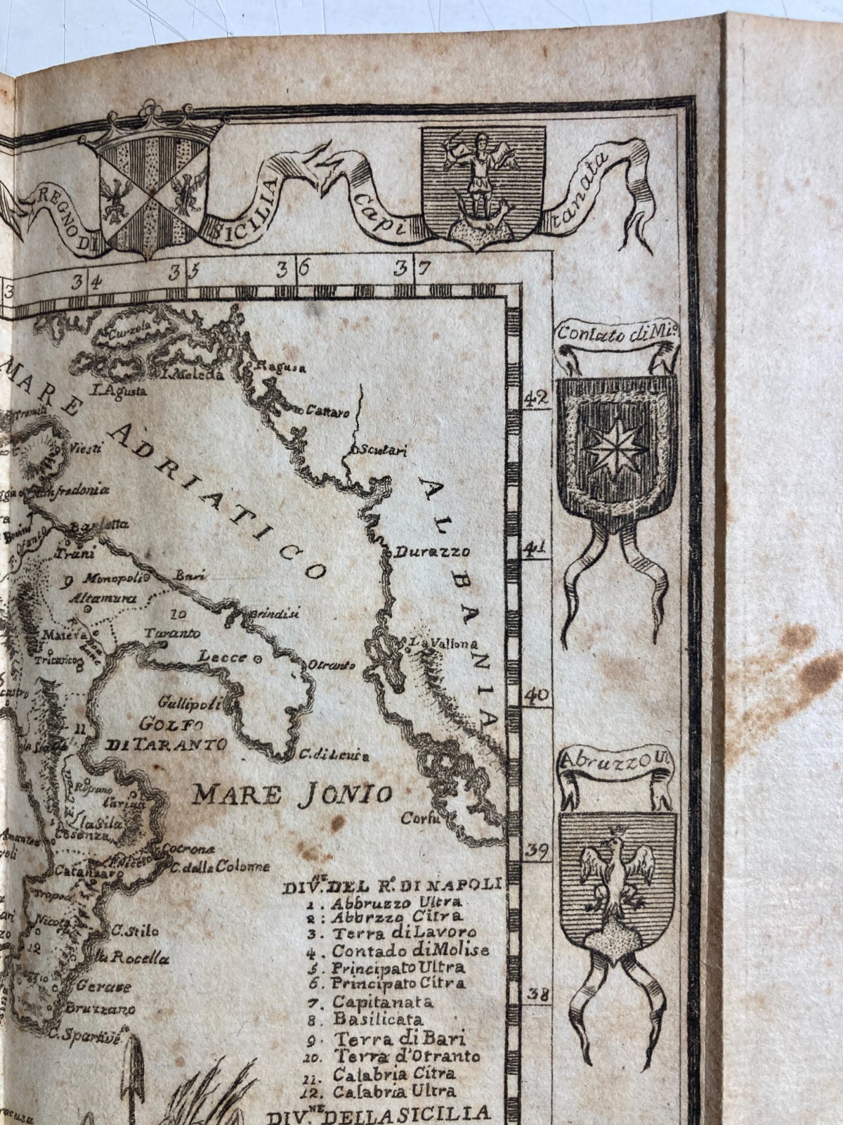 Regno Di Napoli E Sicilia. Antica Cartografia E Araldica. Abruzzo, Calabria, Puglia.
