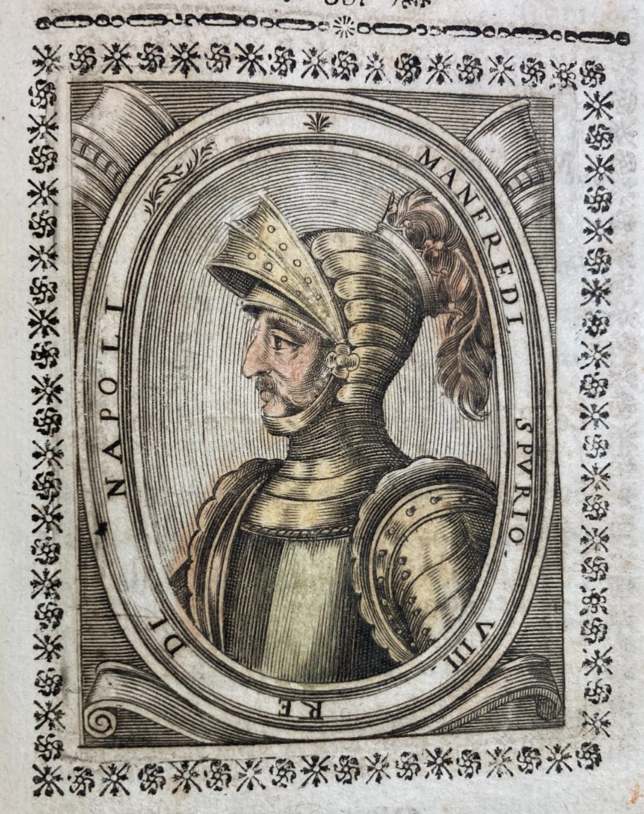Re Manfredi. Ritratto In Armatura. Incisione All'Acquaforte Del XVIII Secolo.