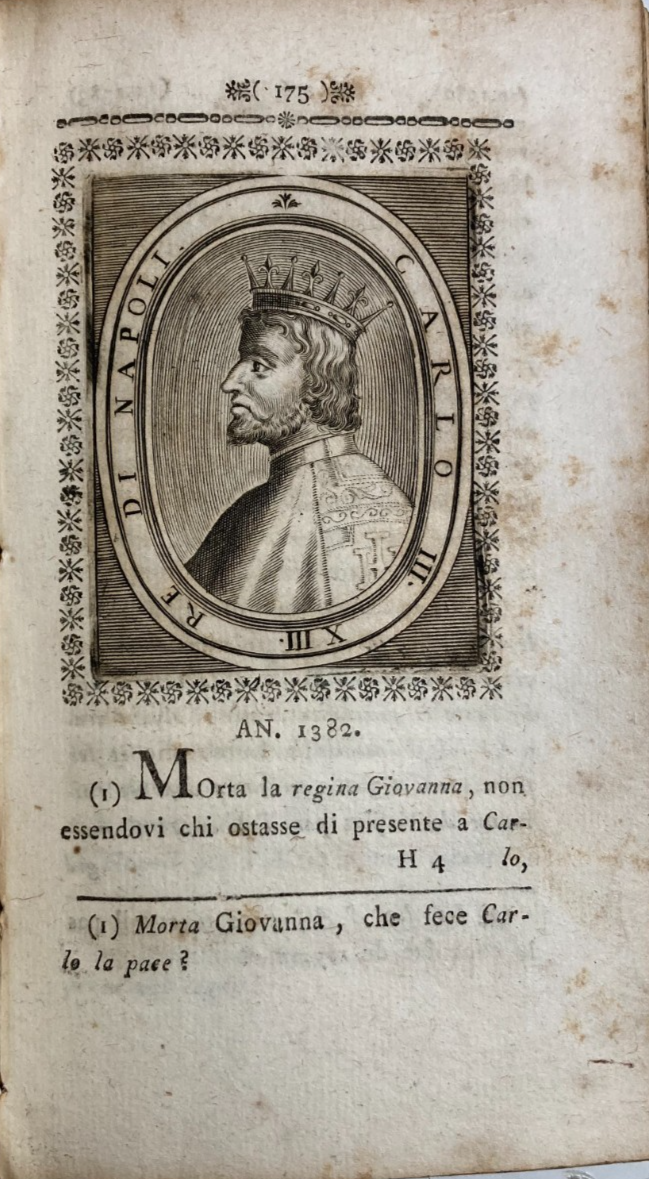 Storia Antica Napoletana: Ritratto Di Re Carlo III Di Borbone, Incisione Del XVIII Secolo