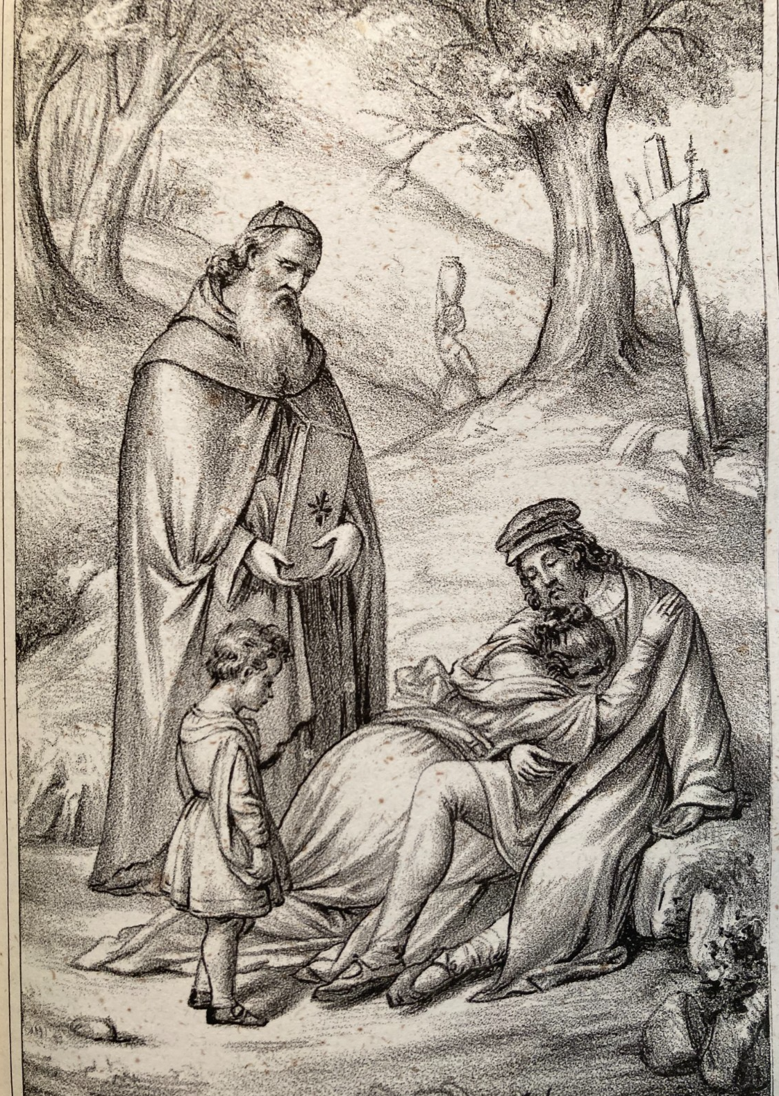 Morte Di Correggio: Antica Stampa Litografica (Vicarj, Brizeghel, 1844)