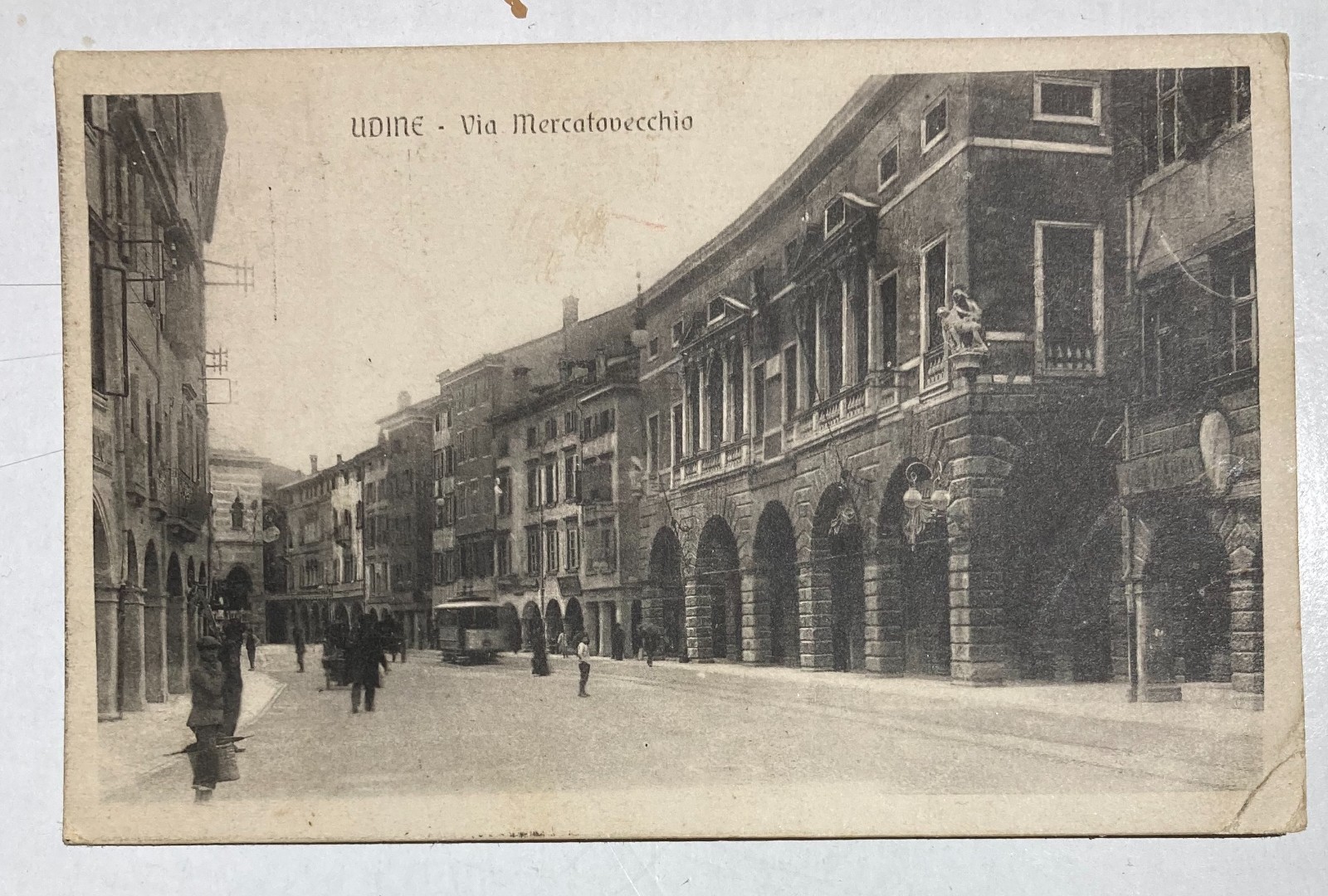Udine Antica Veduta Fotografica Cartolina Da Collezione Via Mercato Vecchio 1915
