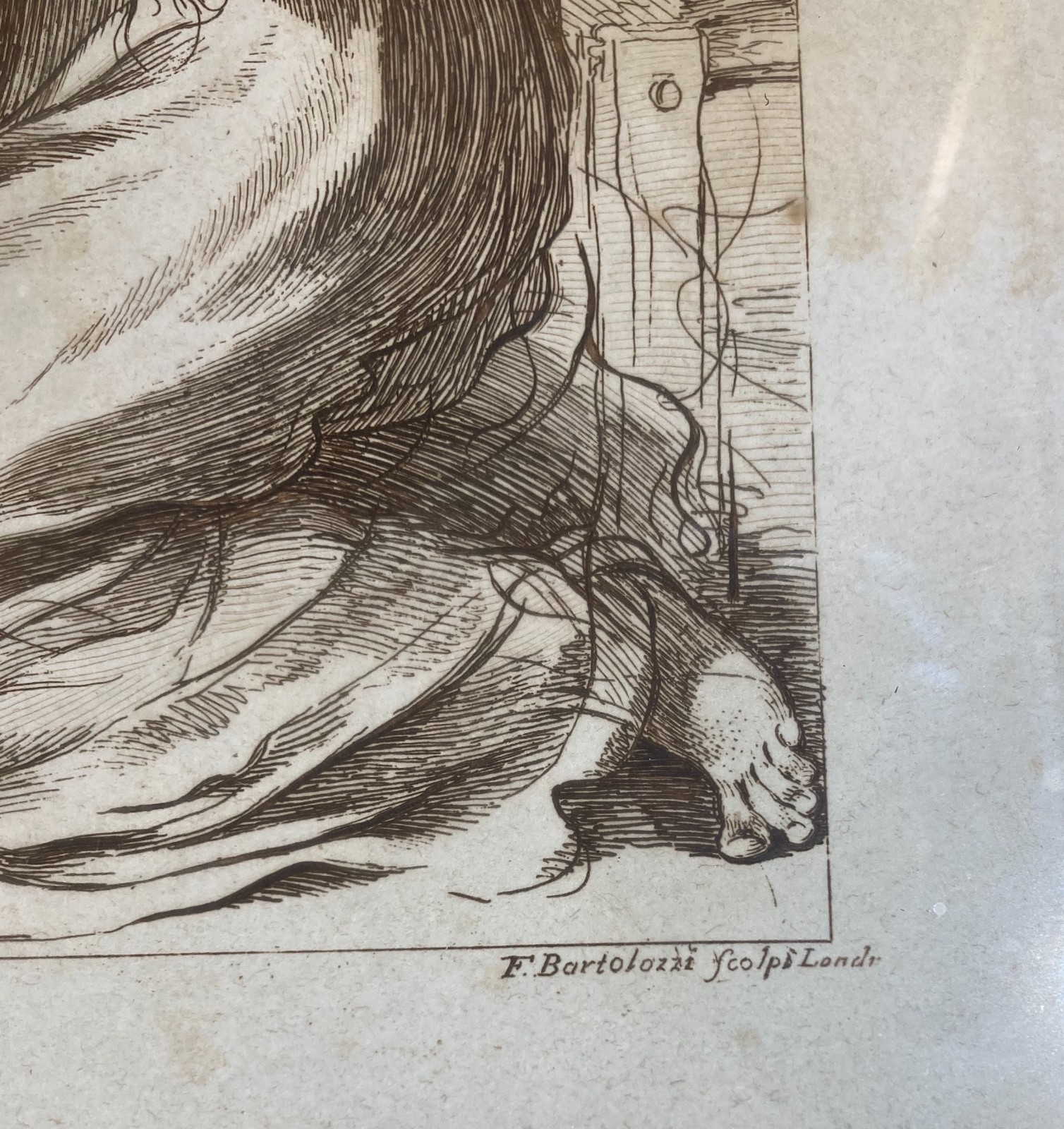 Maternità Sacra Famiglia Antica Incisione Di Francesco Bartolozzi Su Disegno Del Guercino
