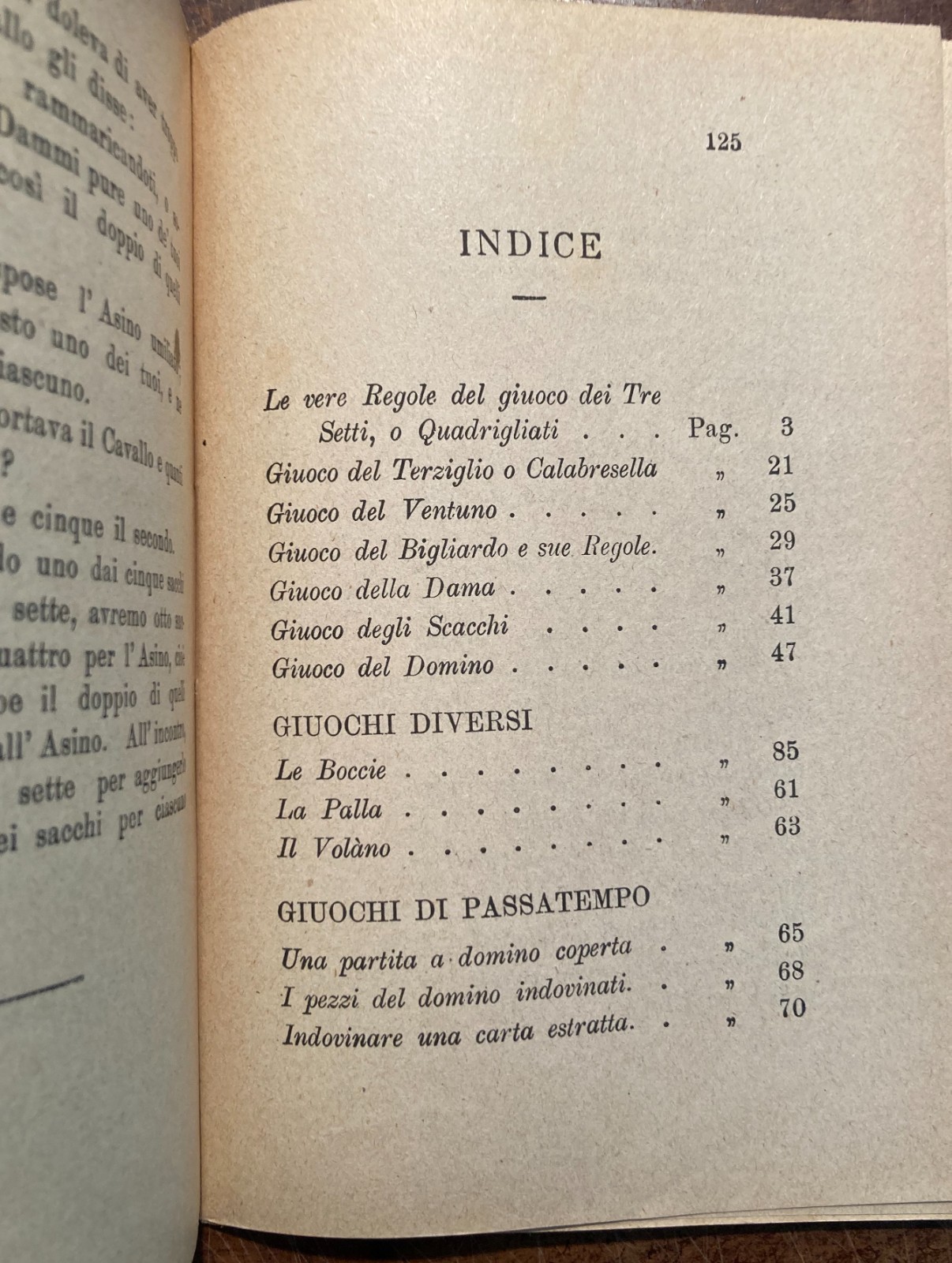 Manuale Dei Giochi: Calabresella, Quadrigliati, Scacchi. Edizione Salani, 1923