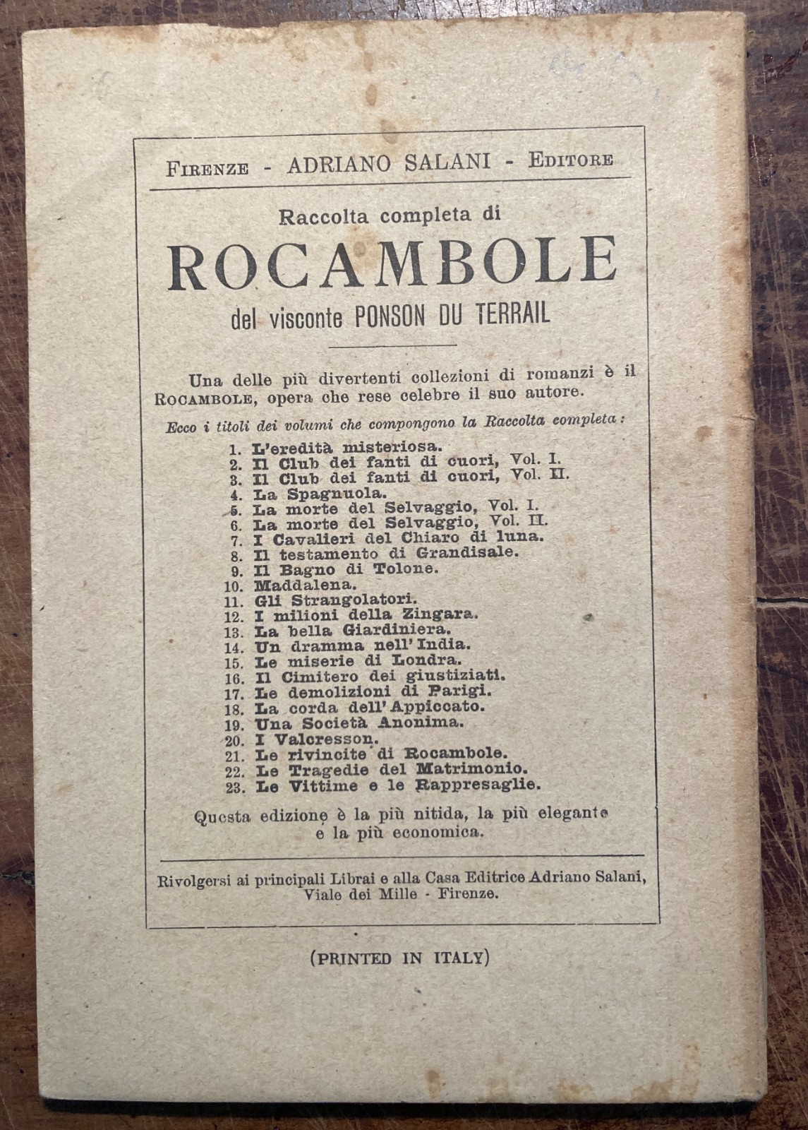 Manuale Dei Giochi: Calabresella, Quadrigliati, Scacchi. Edizione Salani, 1923