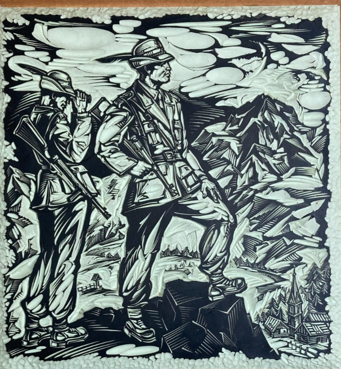 Militaria: Alpini, Opera Decorativa In Intagliografia, Incisarte Fabriano