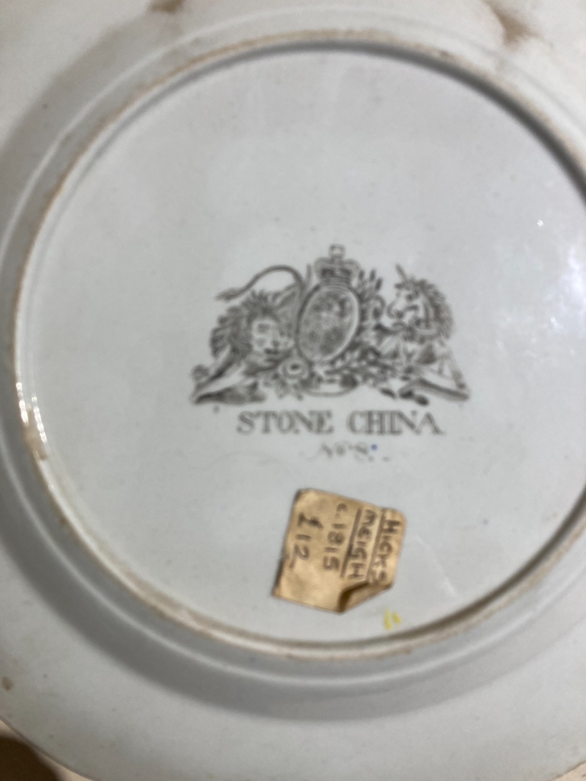 Piatto Decorativo In Porcellana Stone China, Hicks & Meigh, XIX Secolo