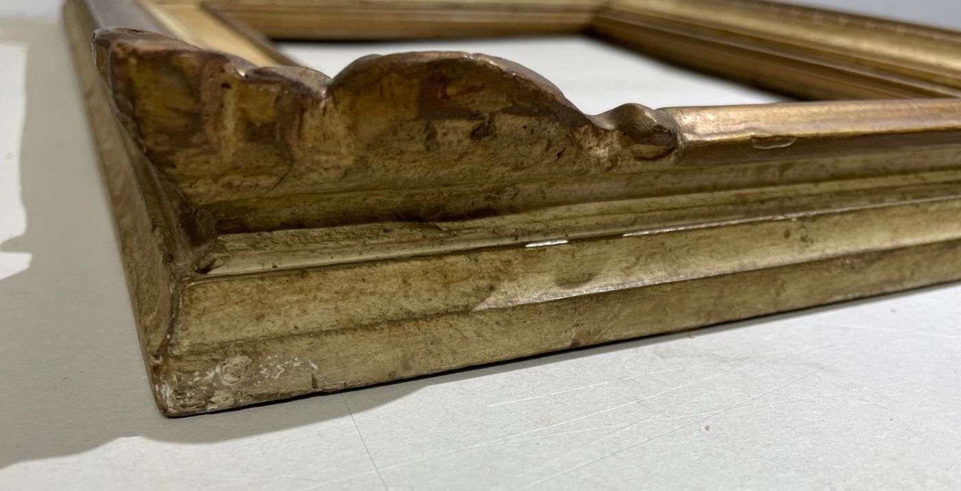 Antica Cornice Con Decori Artistici E Finitura Laccata Fiorentina