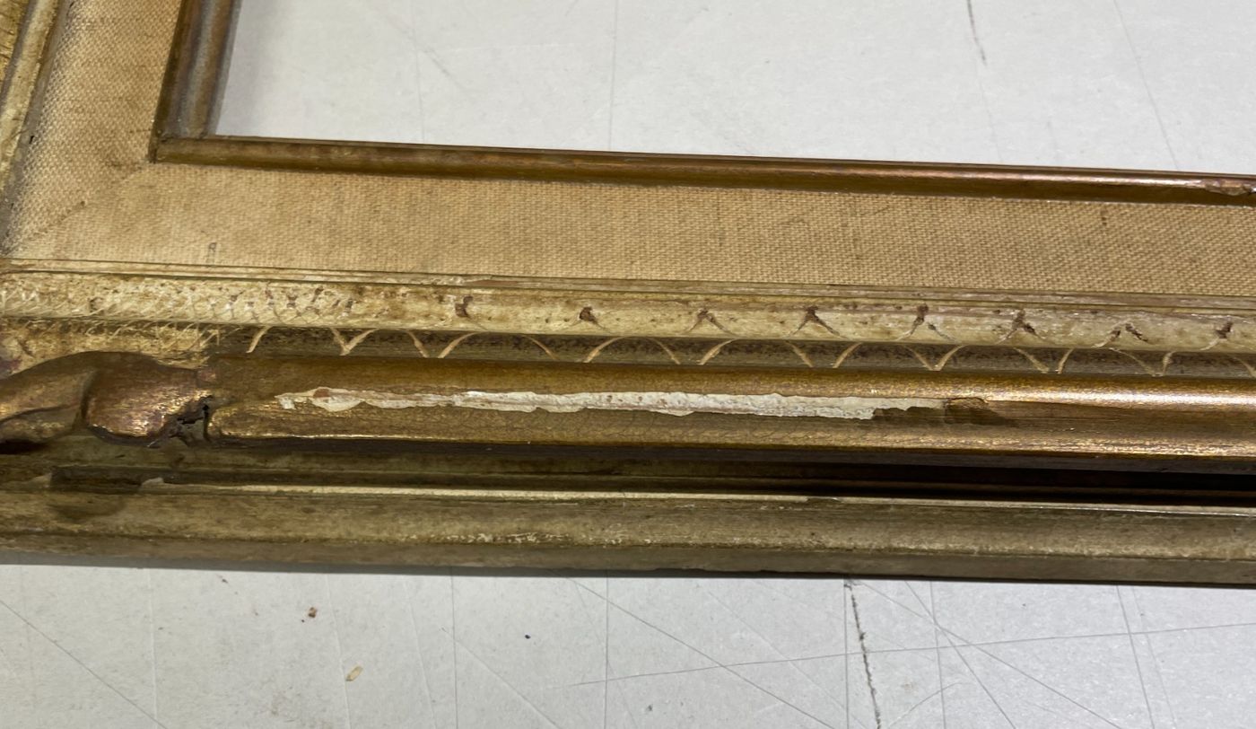 Antica Cornice Con Decori Artistici E Finitura Laccata Fiorentina