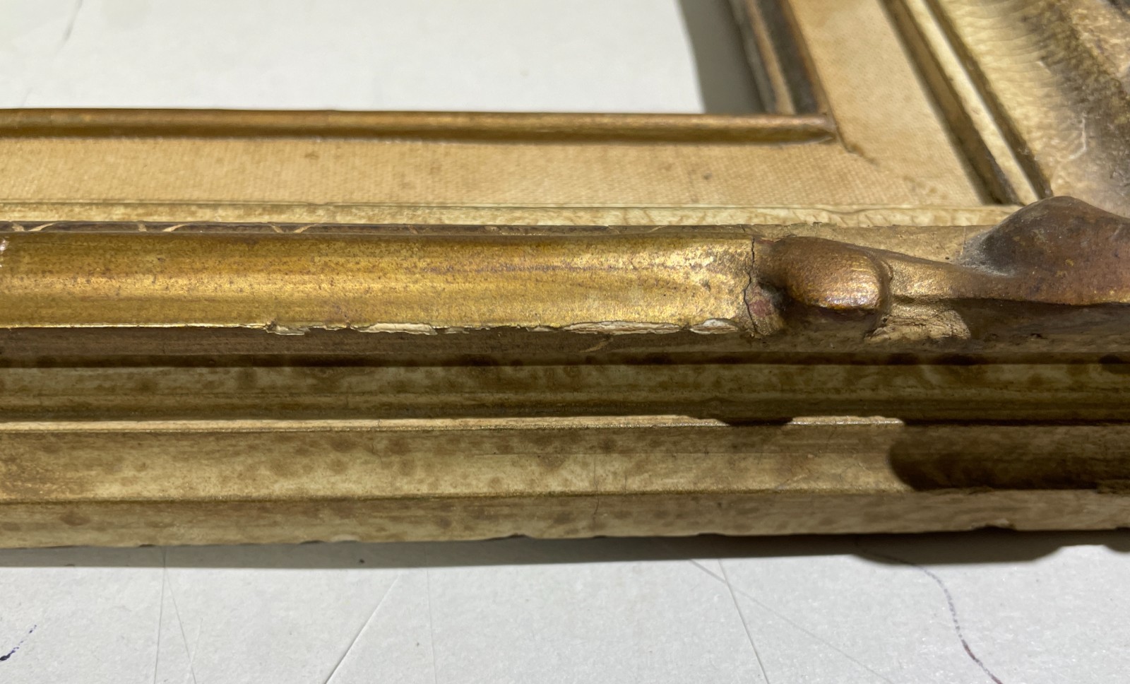 Antica Cornice Con Decori Artistici E Finitura Laccata Fiorentina