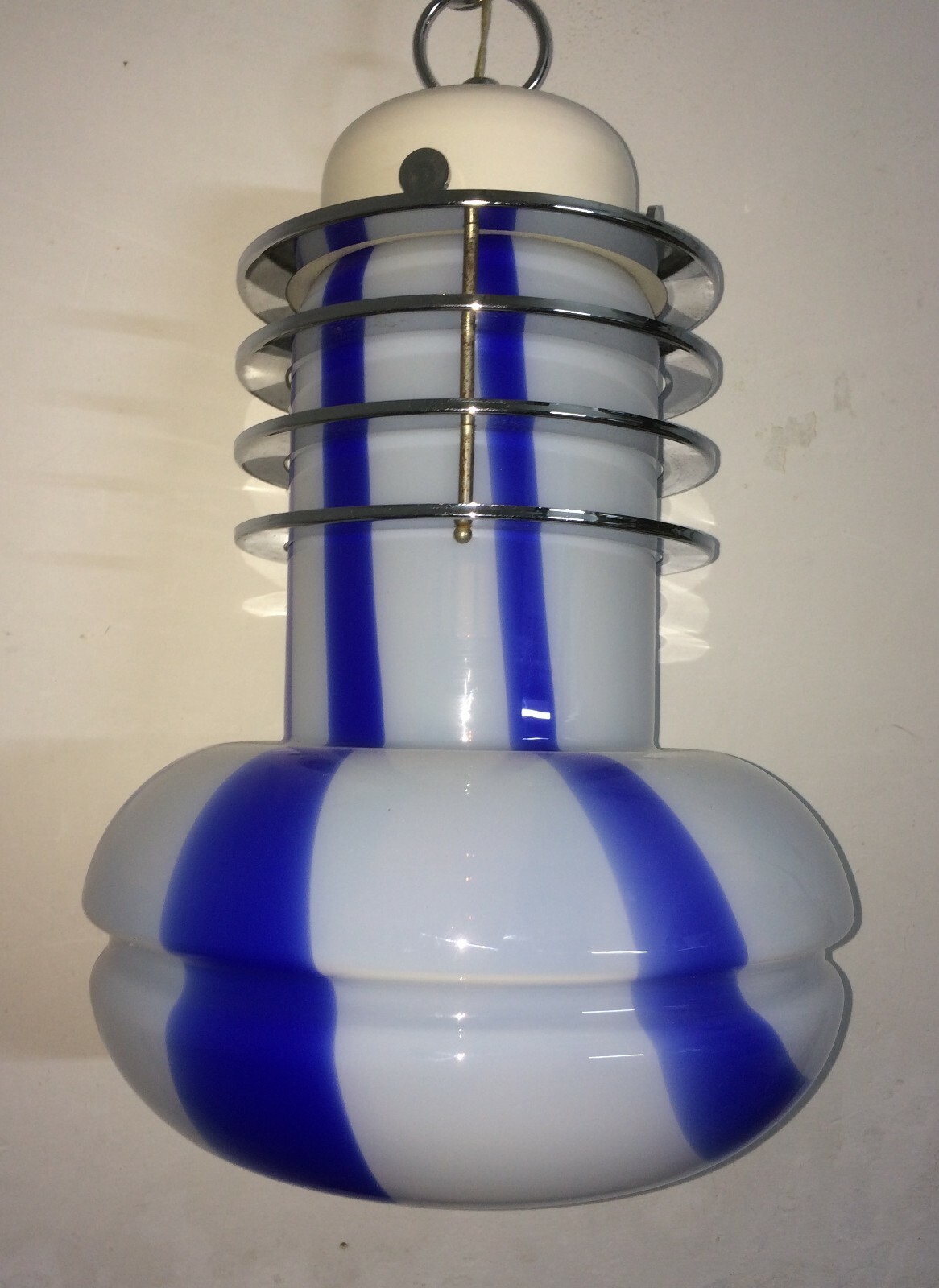 Lampada A Sospensione In Vetro Di Murano, Stile Nason