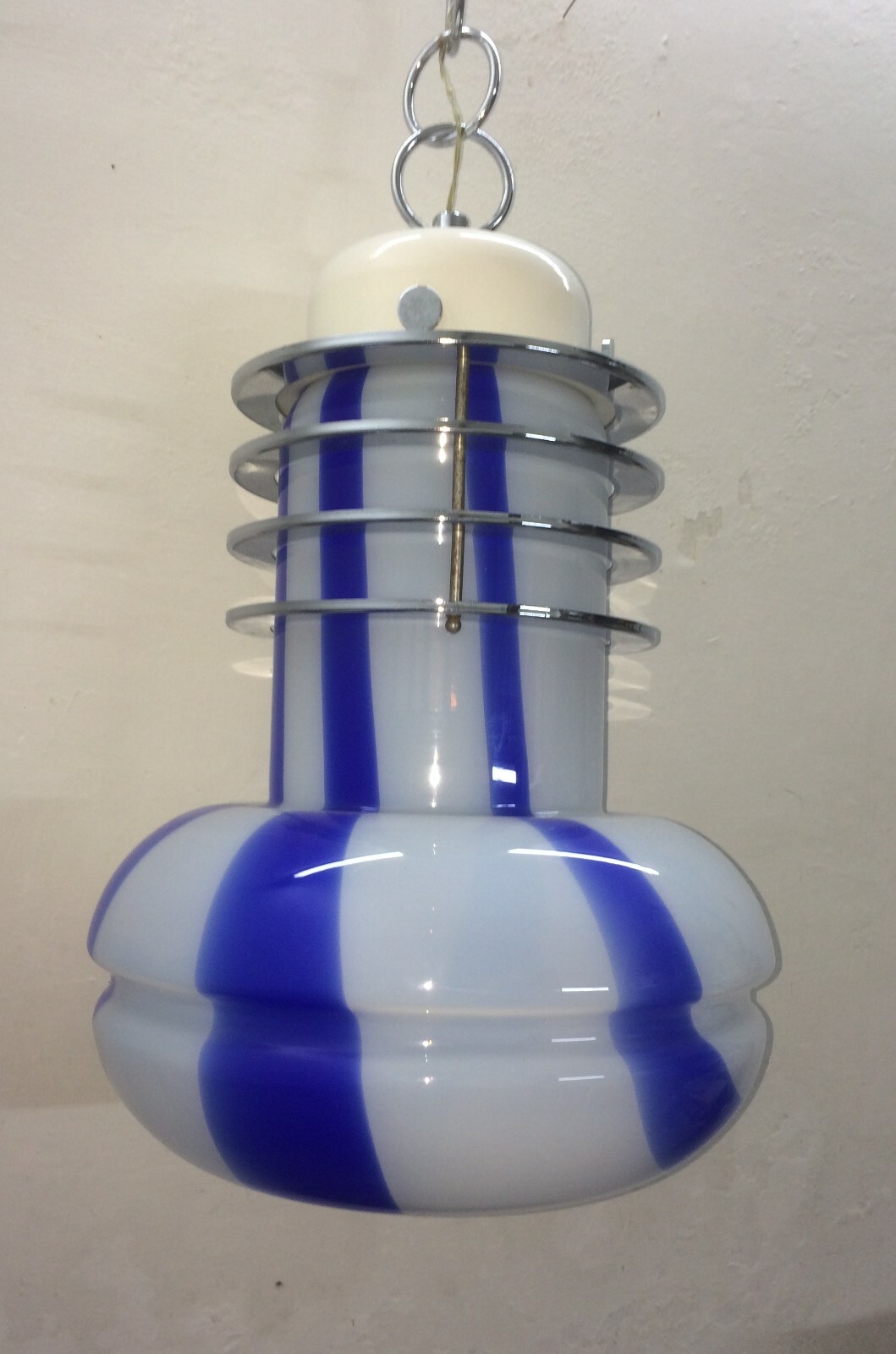 Lampada A Sospensione In Vetro Di Murano, Stile Nason