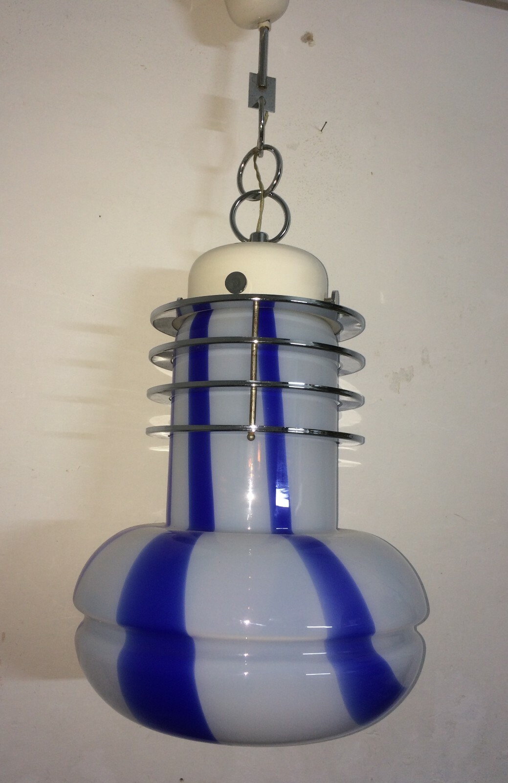 Lampada A Sospensione In Vetro Di Murano, Stile Nason