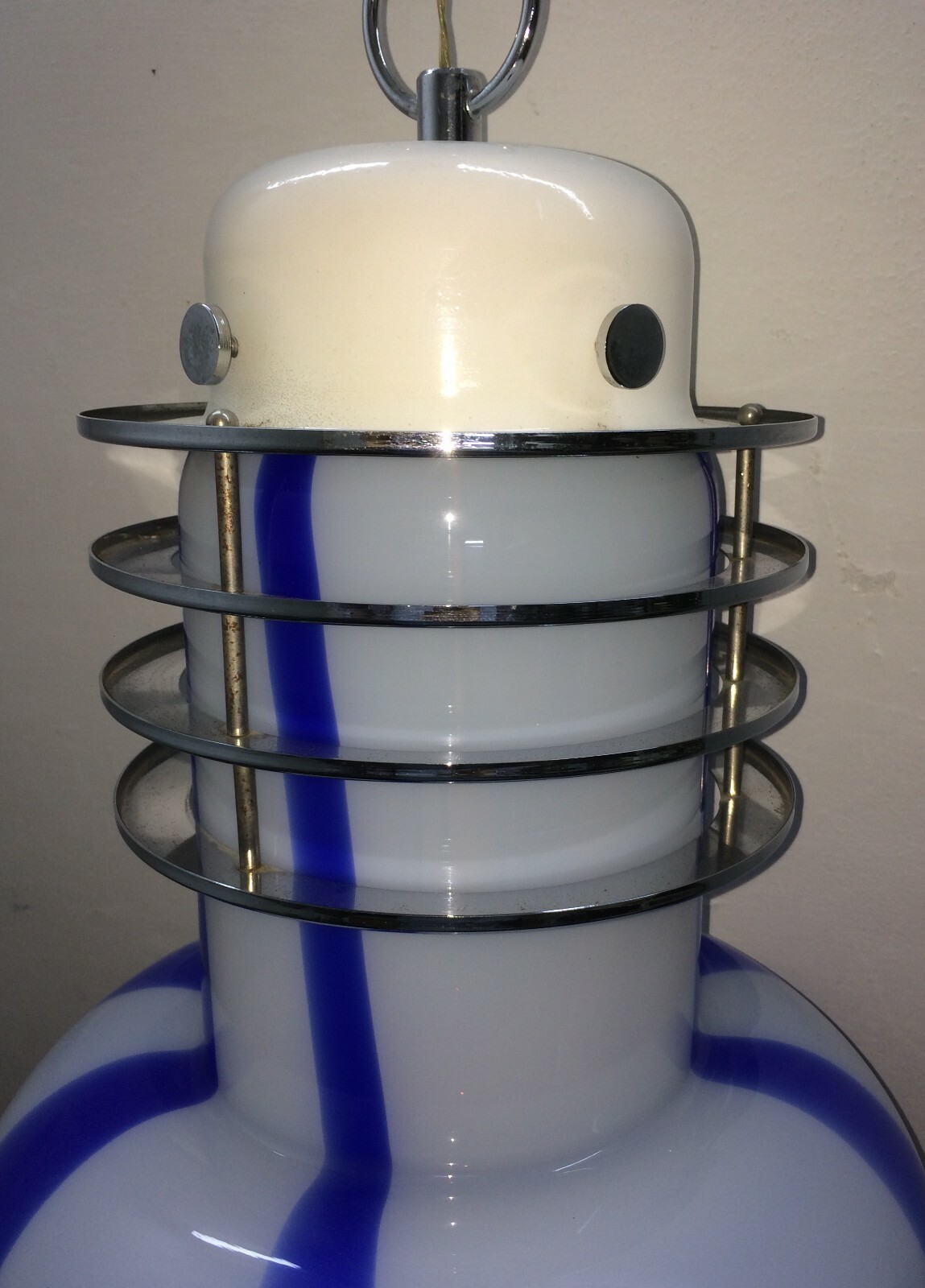 Lampada A Sospensione In Vetro Di Murano, Stile Nason