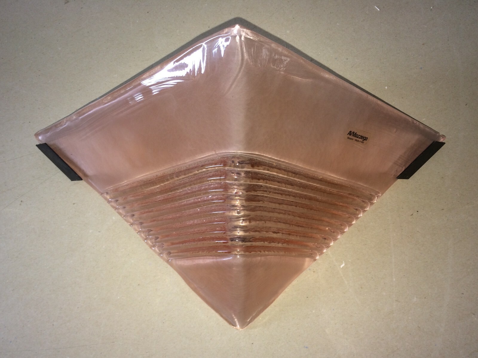Lampada Da Parete In Vetro Rosato Mazzega, Murano