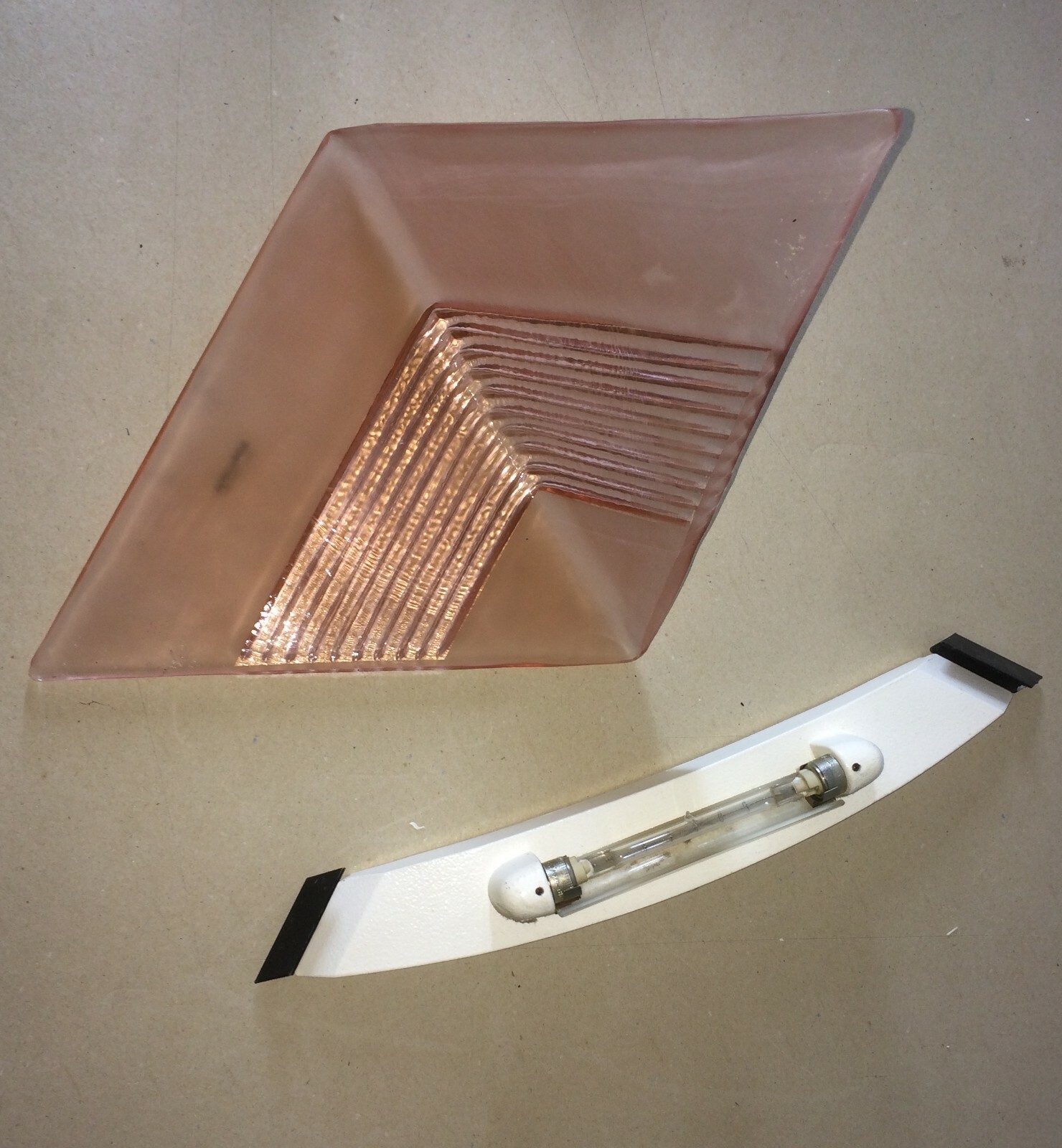 Lampada Da Parete In Vetro Rosato Mazzega, Murano
