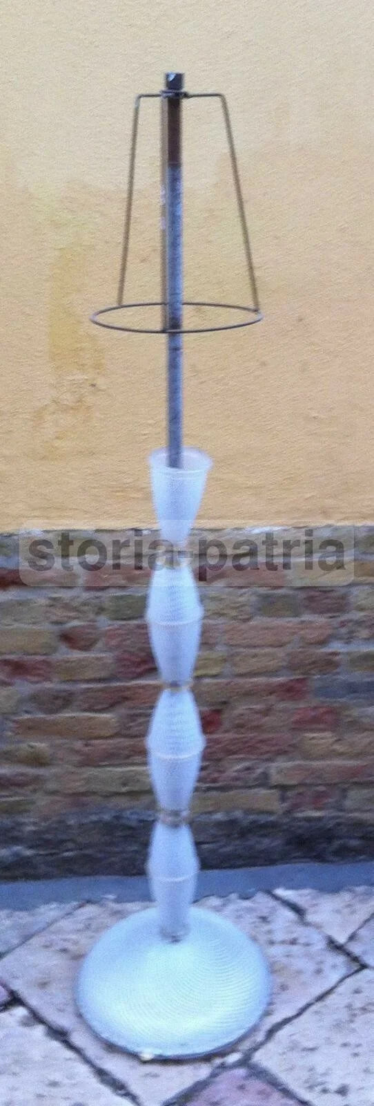 Modernism, Design: Decorative Vintage Floor Standing Glass Lamp, to Restore