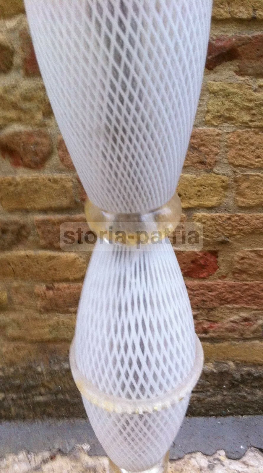 Modernism, Design: Decorative Vintage Floor Standing Glass Lamp, to Restore