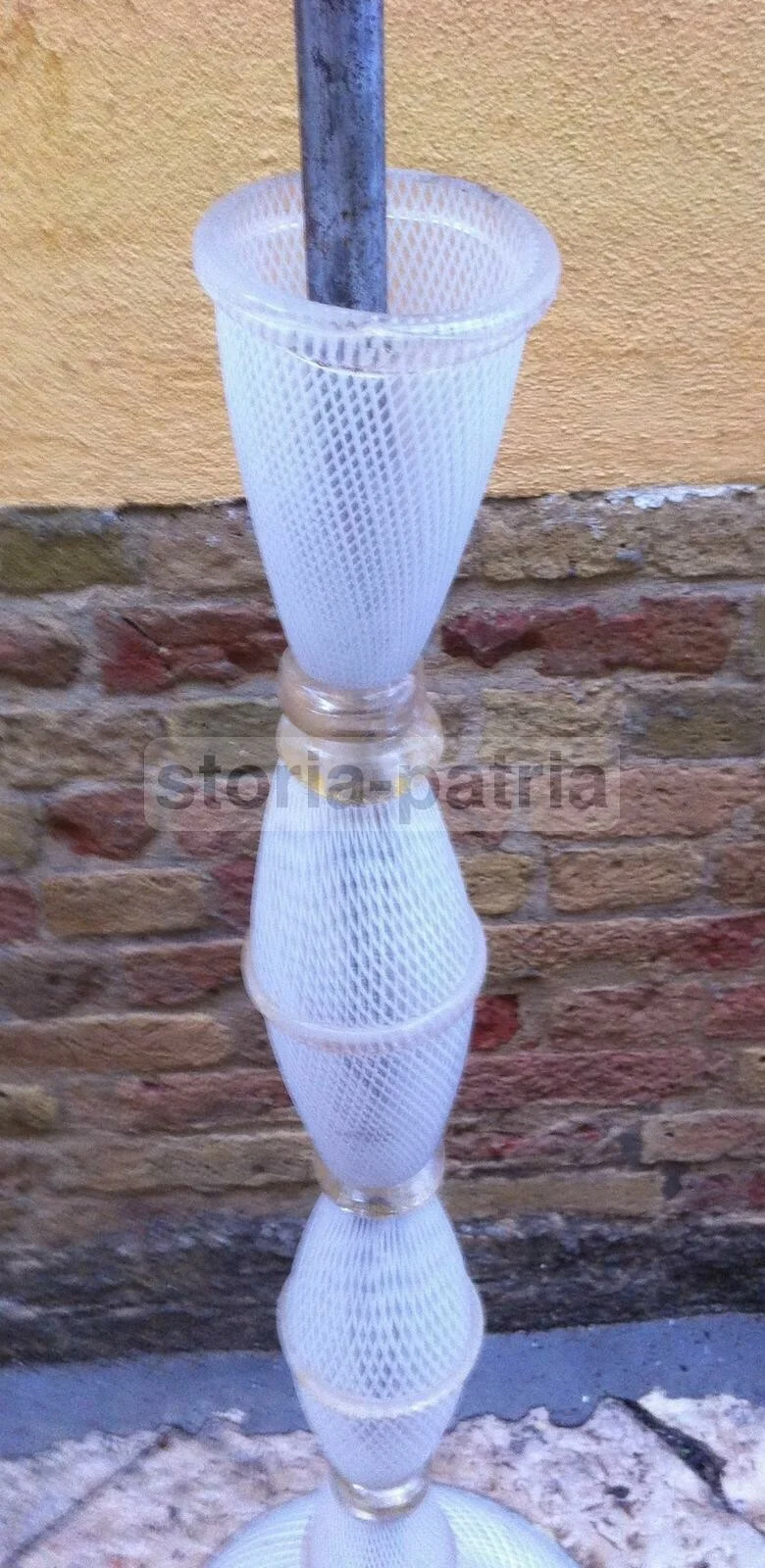 Modernism, Design: Decorative Vintage Floor Standing Glass Lamp, to Restore
