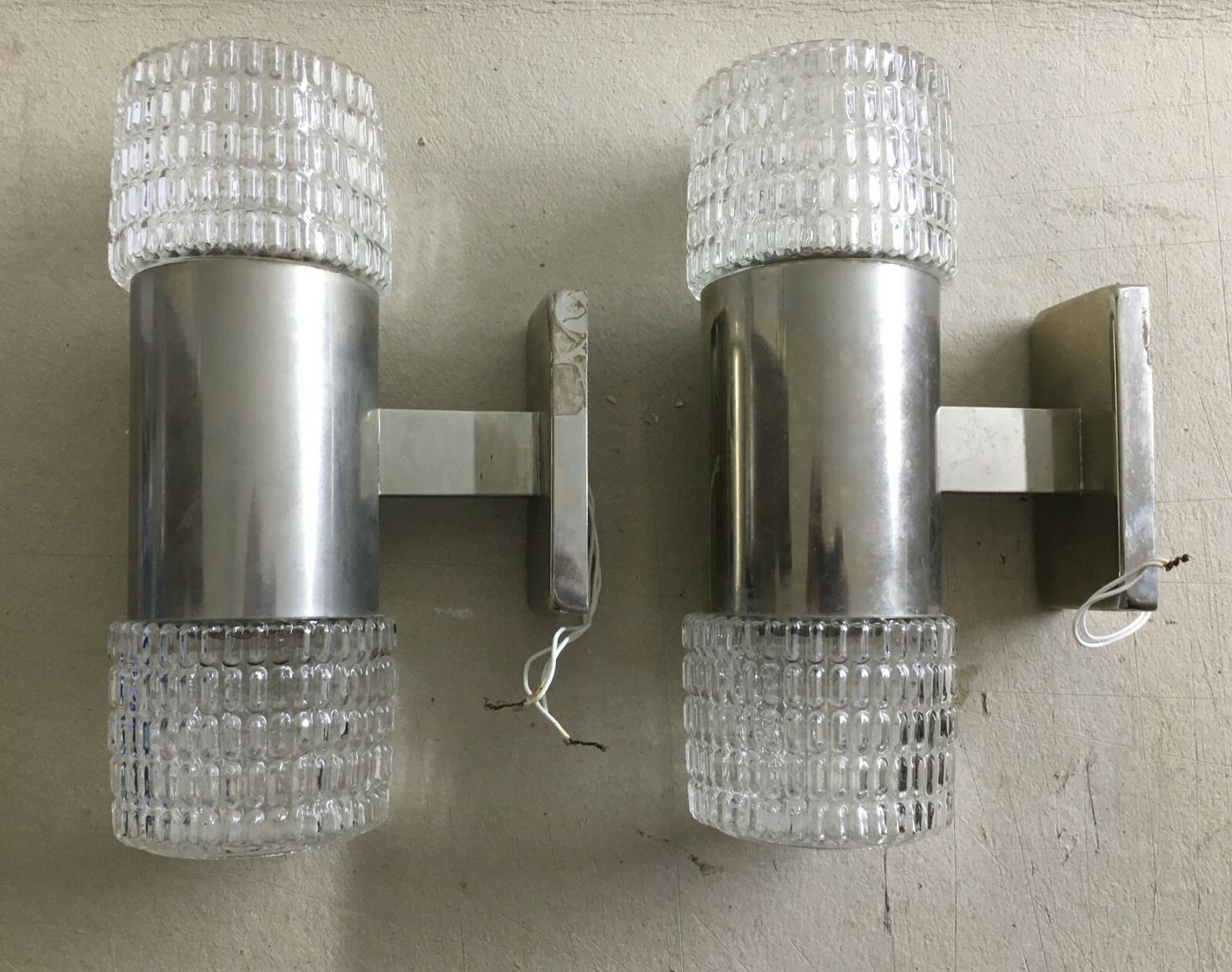 Coppia Di Lampade Appliques Decorative, Design Modernariato Anni '70