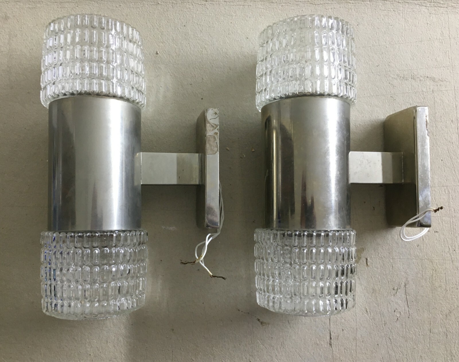 Coppia Di Lampade Appliques Decorative, Design Modernariato Anni '70