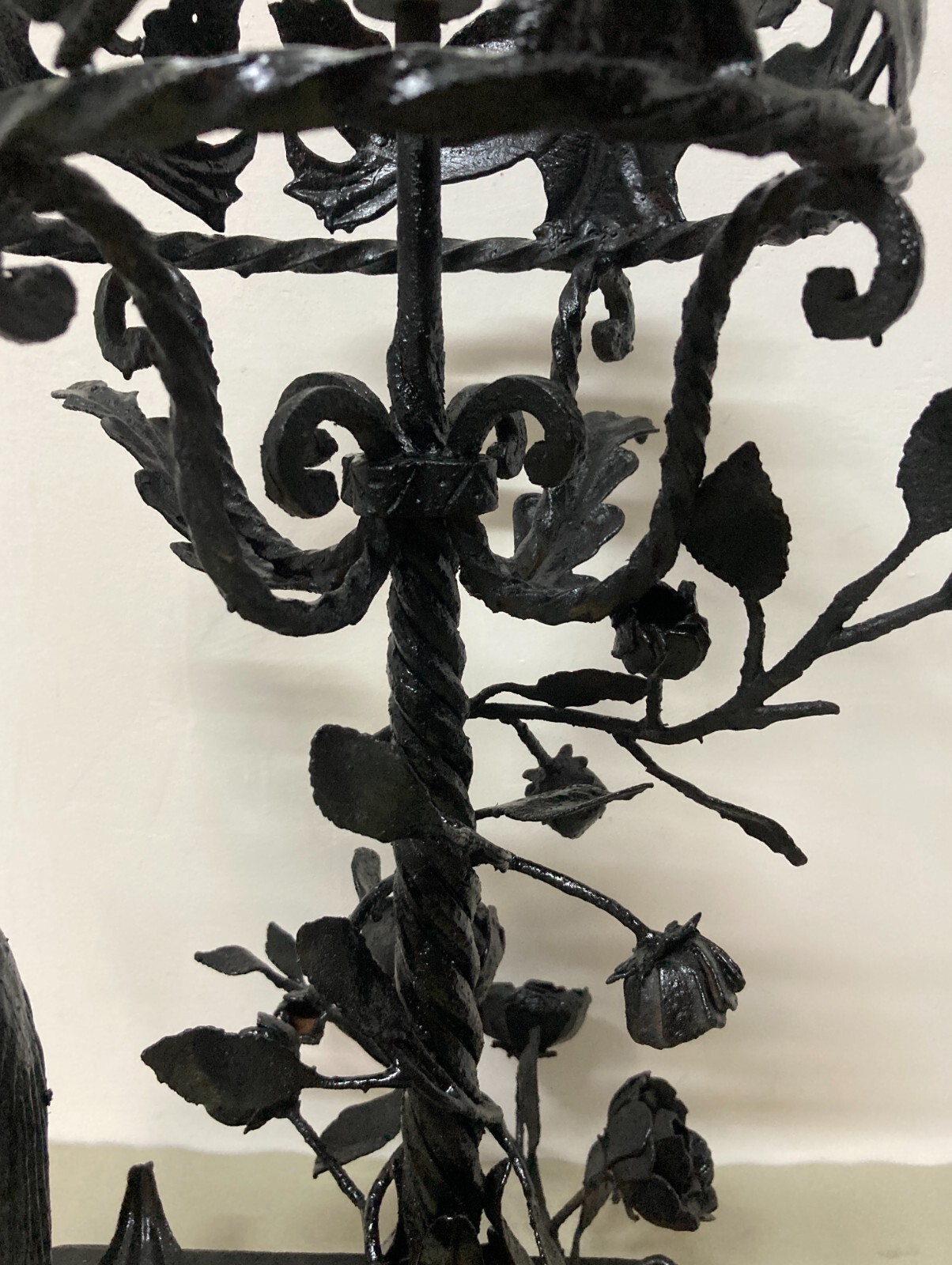 Artistico Soprammobile, Base Per Lampada In Ferro Battuto