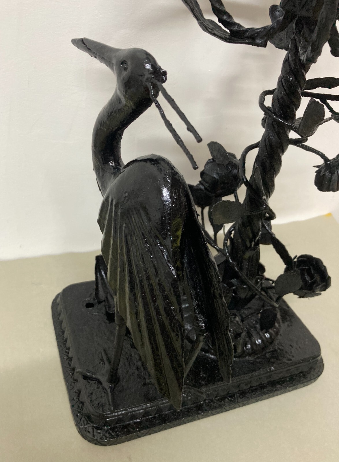 Artistico Soprammobile, Base Per Lampada In Ferro Battuto