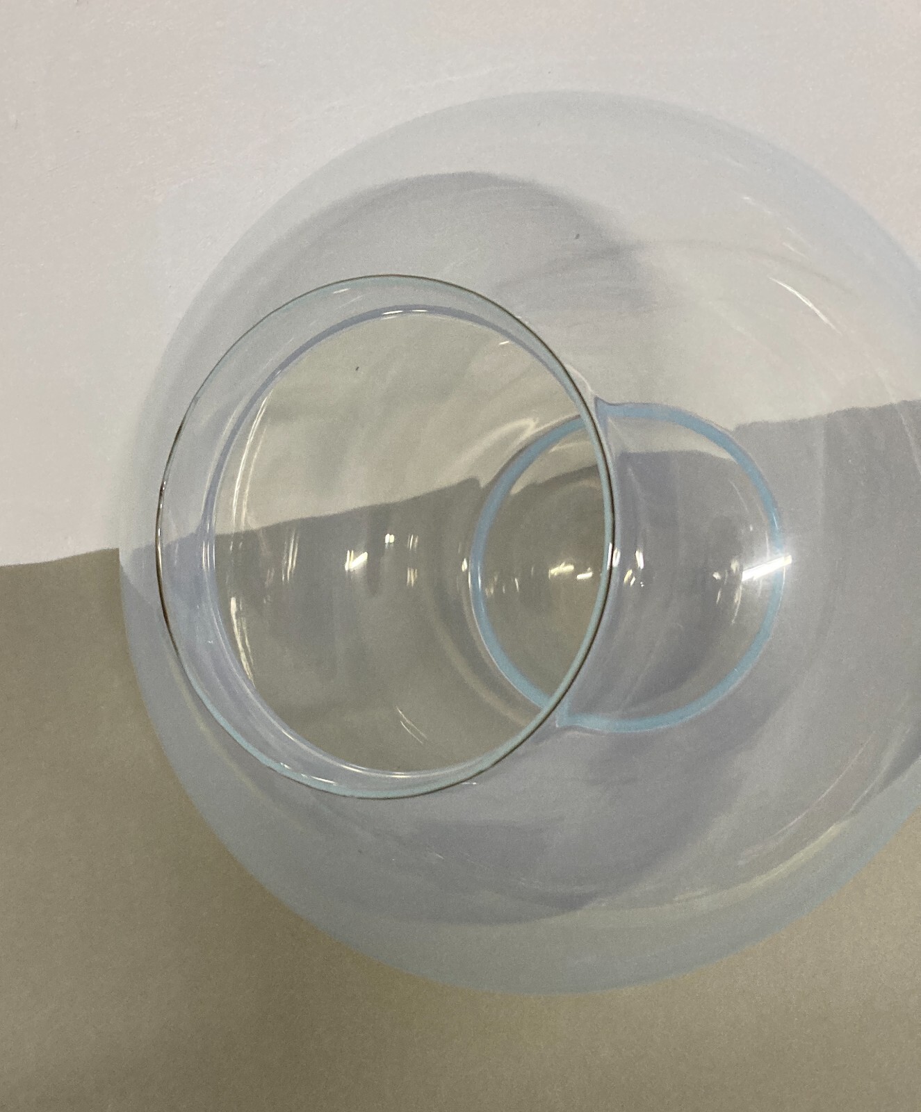 Coppa Per Lampada In Vetro Opalescente Celestino