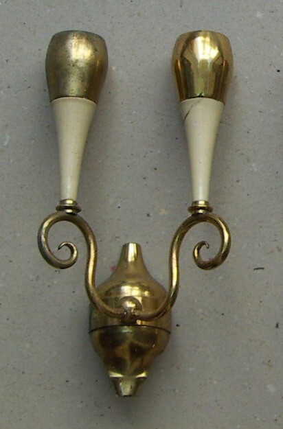 Coppia Di Lampade Da Parete (appliques) In Metallo E Ottone, Stile Gio Ponti, Anni '50