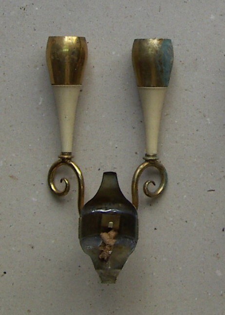 Coppia Di Lampade Da Parete (appliques) In Metallo E Ottone, Stile Gio Ponti, Anni '50