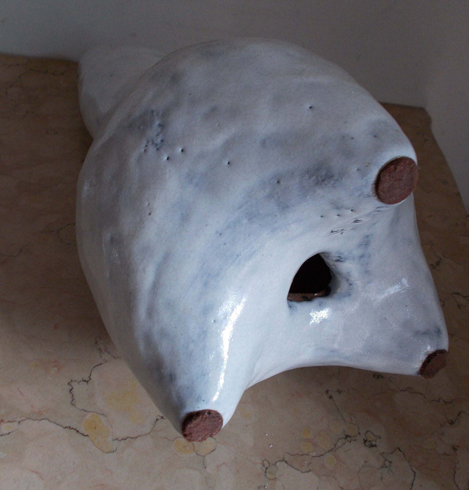 Modernariato, Design, Arte Moderna: Artistica Scultura Per Lampada In Ceramica, Anni '70