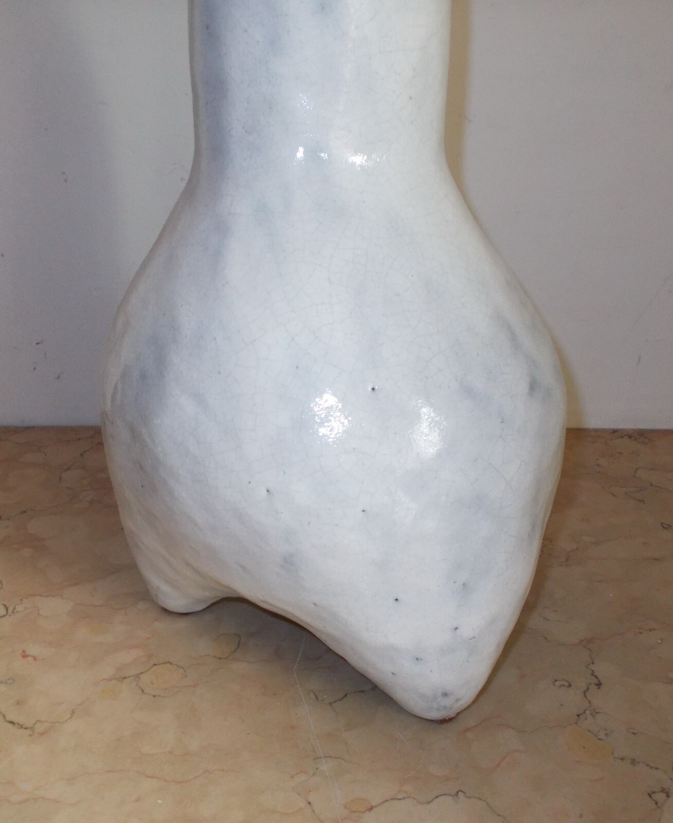 Modernariato, Design, Arte Moderna: Artistica Scultura Per Lampada In Ceramica, Anni '70