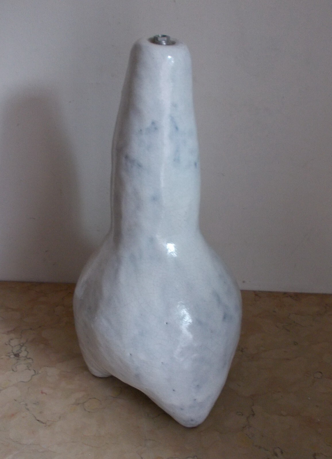 Modernariato, Design, Arte Moderna: Artistica Scultura Per Lampada In Ceramica, Anni '70