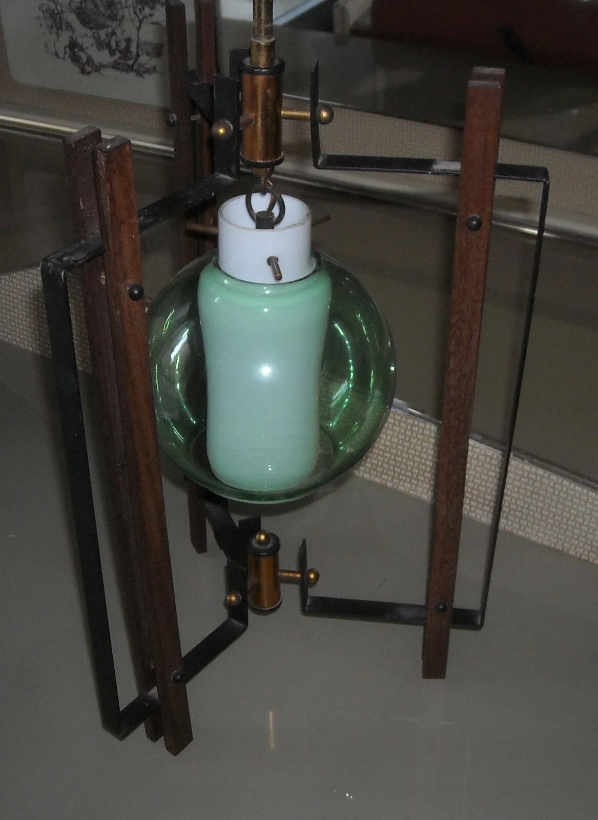 Mid-Century Design Lighting in Wood and Glass: Decorative Lamp, Era Ponti