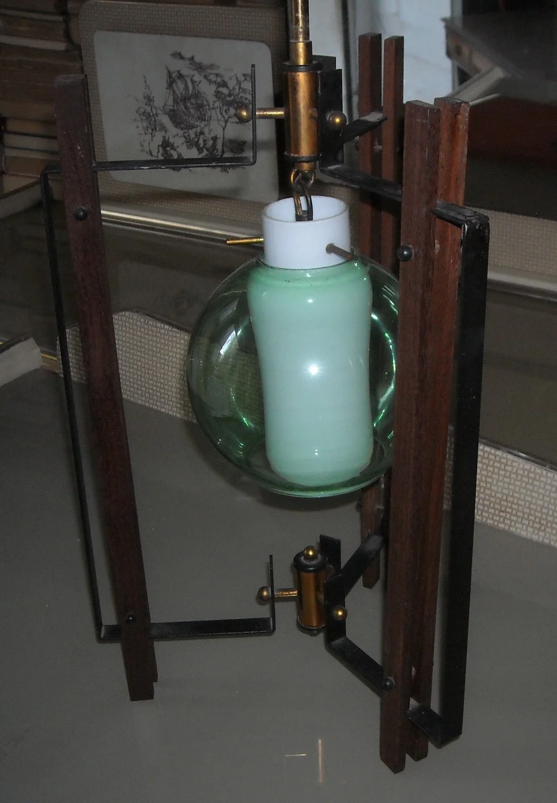 Mid-Century Design Lighting in Wood and Glass: Decorative Lamp, Era Ponti