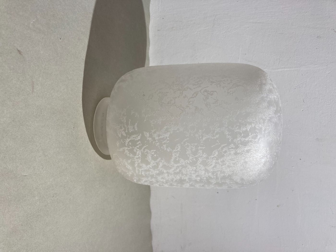 Coppa Per Lampada In Vetro Zigrinato, Design Del Novecento