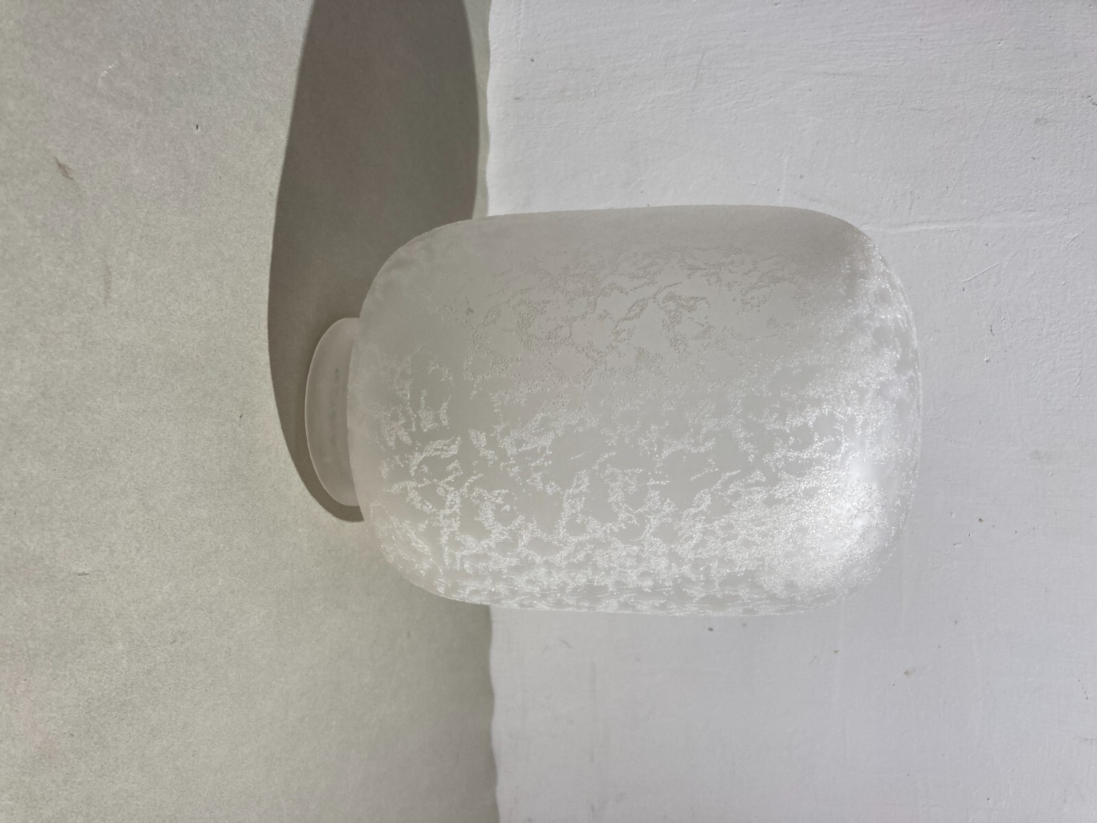 Coppa Per Lampada In Vetro Zigrinato, Design Del Novecento