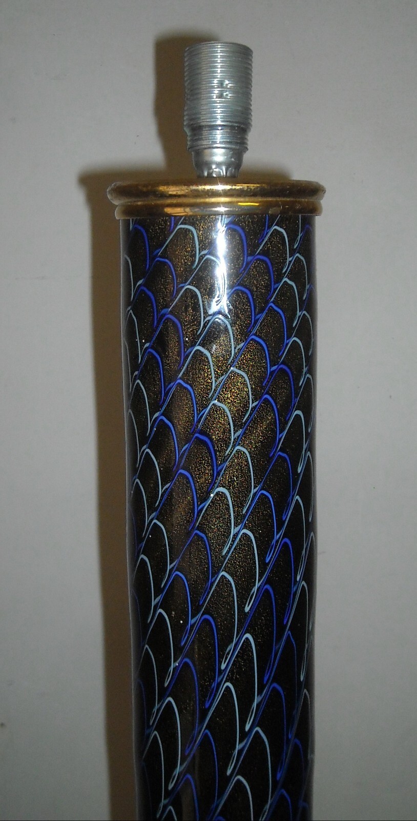 Lampada Da Pavimento In Vetro Di Murano E Metallo Dorato
