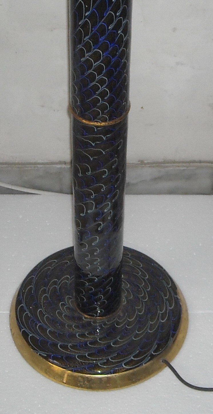 Lampada Da Pavimento In Vetro Di Murano E Metallo Dorato
