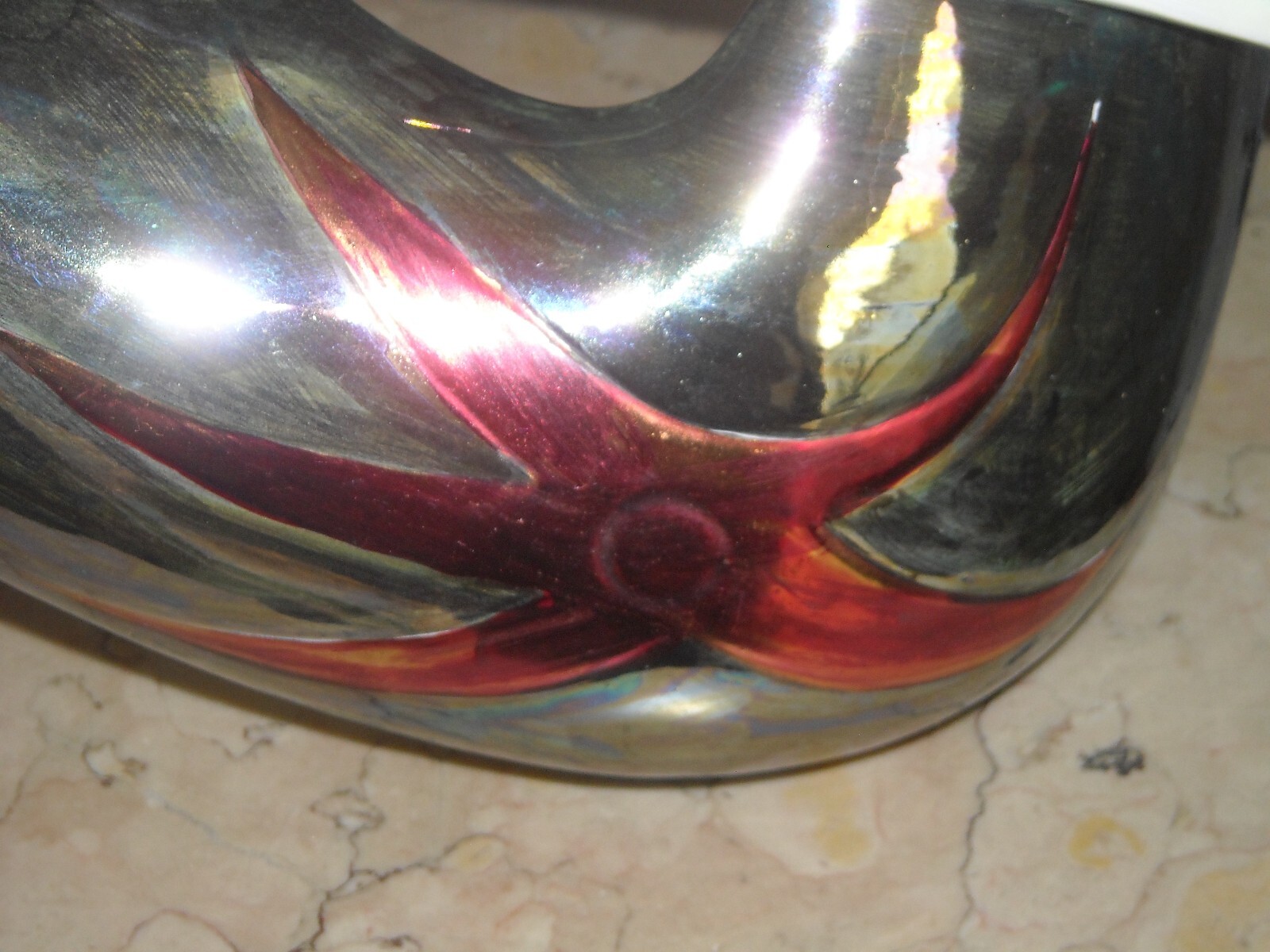 Modernariato, Design: Inusuale Lampadario Artistico In Ceramica, Alcyone Marostica