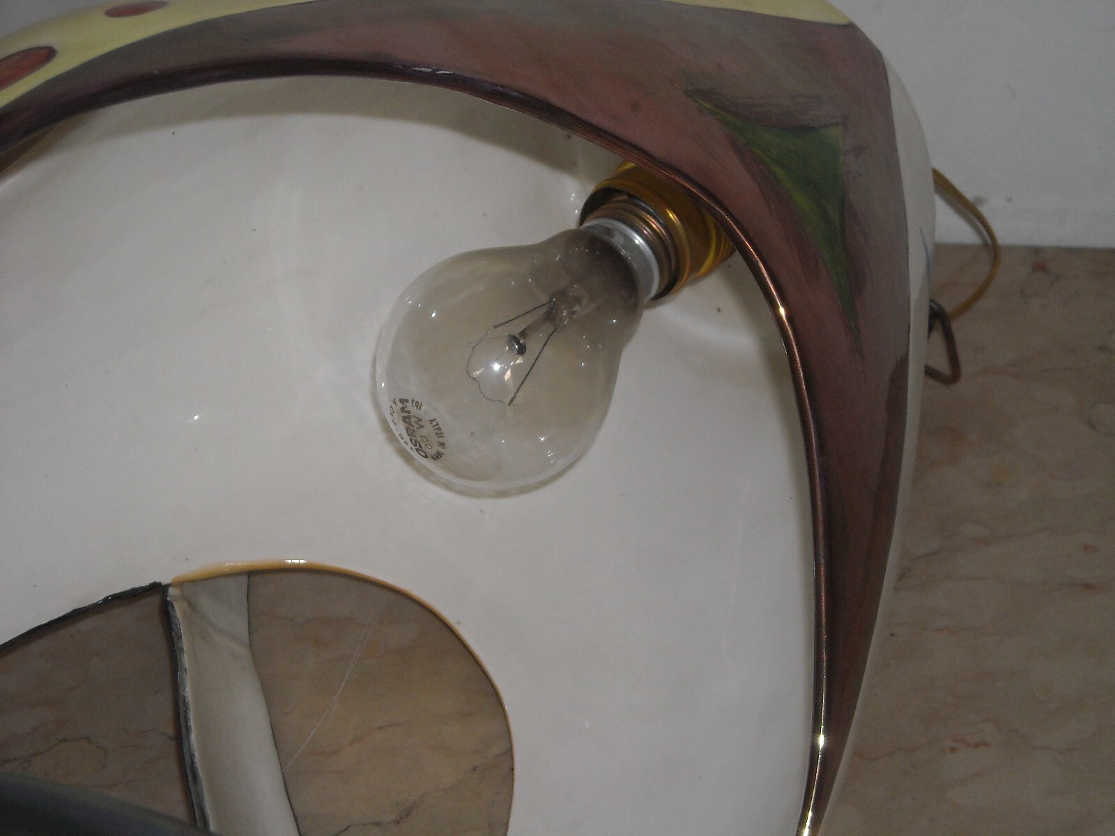 Modernariato, Design: Inusuale Lampadario Artistico In Ceramica, Alcyone Marostica