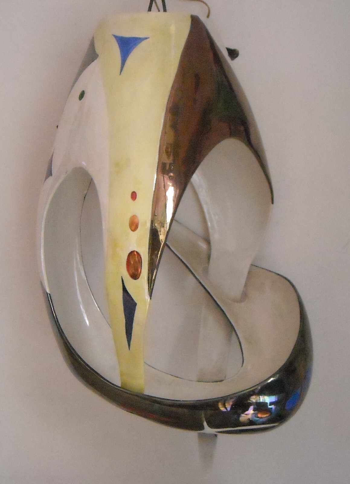 Modernariato, Design: Inusuale Lampadario Artistico In Ceramica, Alcyone Marostica