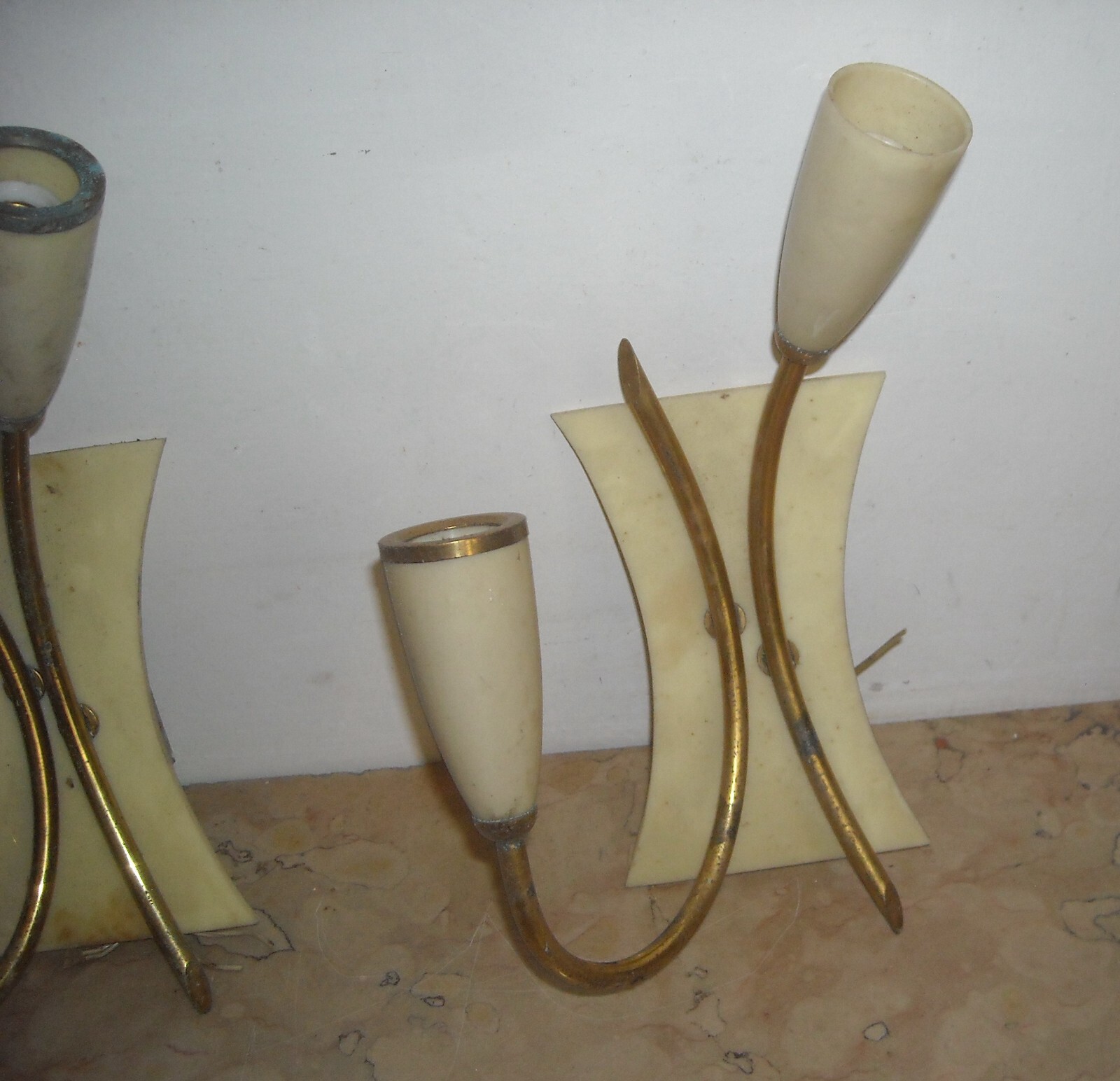 Coppia Di Lampade Da Parete Appliques, Design Italiano Del Novecento